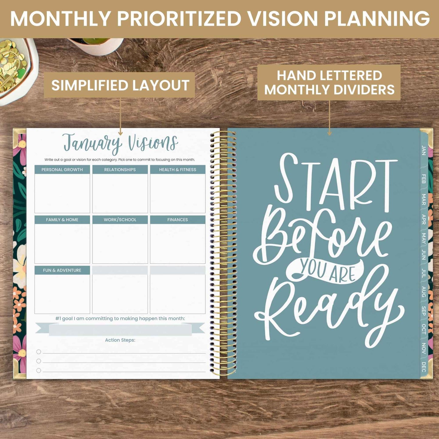 2025 Calendar Year Vision Planners 7.5" x 9" - Choose Design