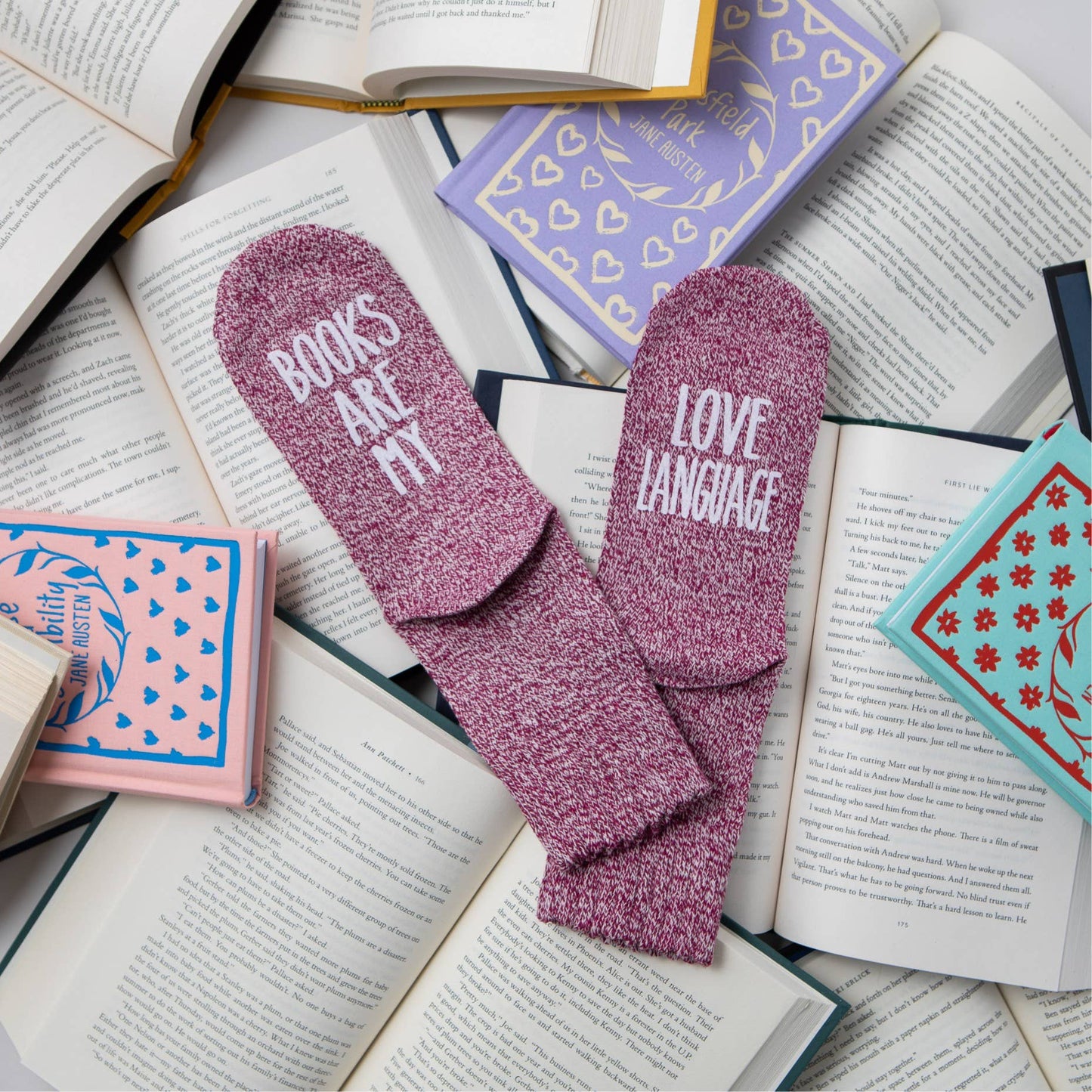 "Books Are My Love Language" Women's Reading Socks