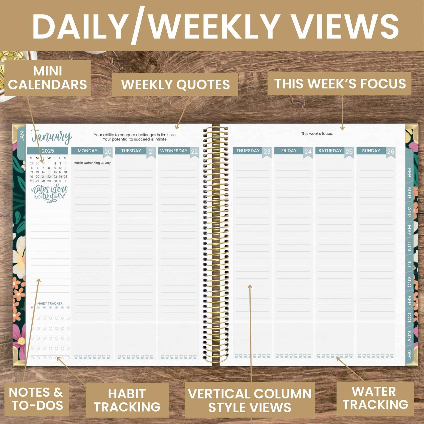 2025 Calendar Year Vision Planners 7.5" x 9" - Choose Design