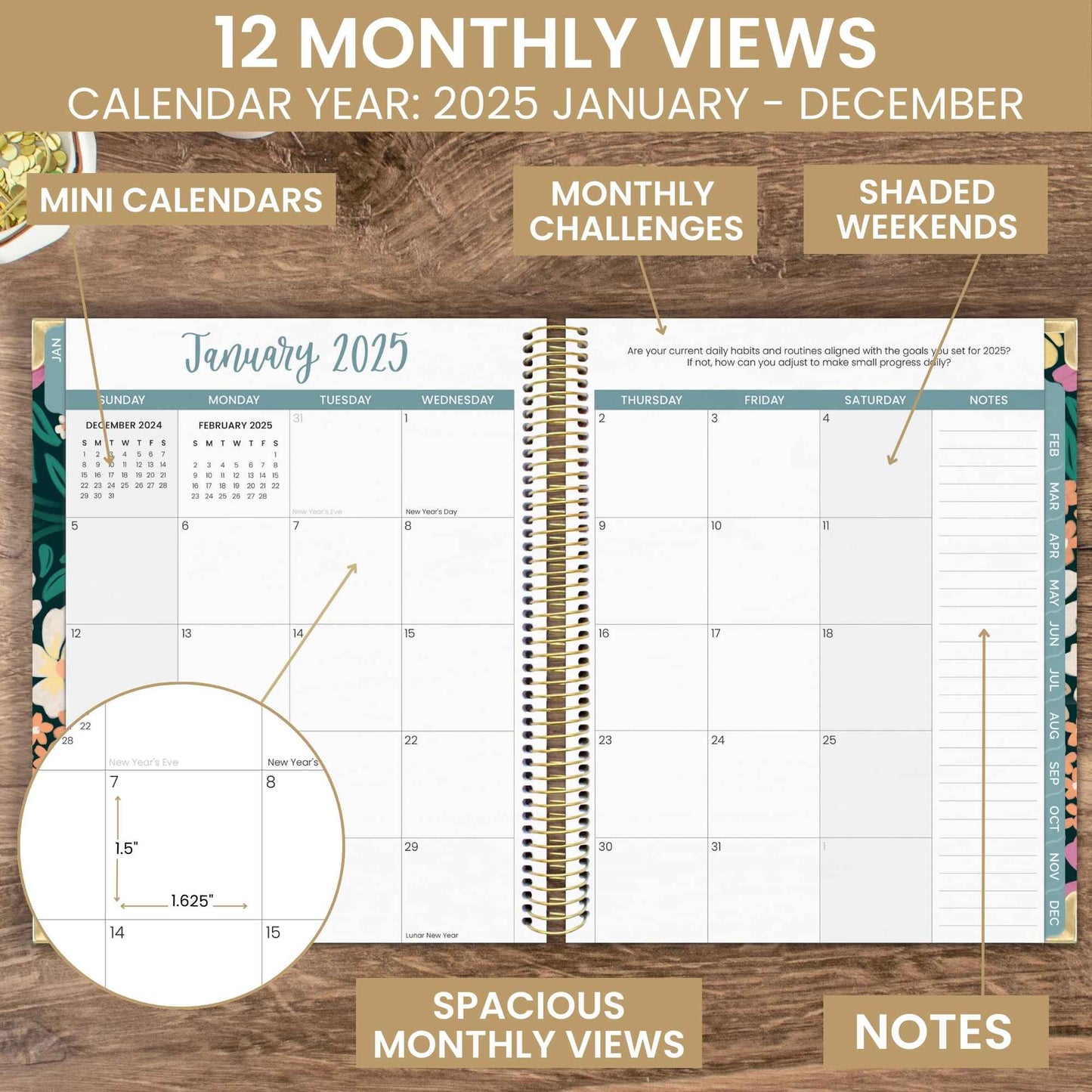 2025 Calendar Year Vision Planners 7.5" x 9" - Choose Design