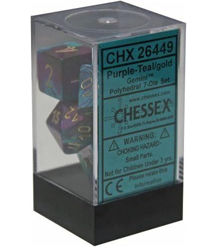 Chessex Gemini Purple-Teal Gold 7-Die Set One Size