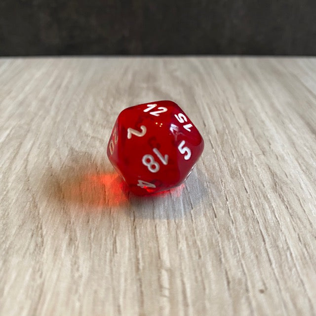 Chessex Translucent Smoke/Red Dice, 7pc Set Grey
