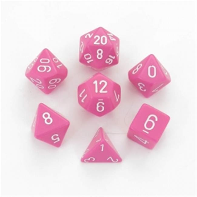 Chessex 7-Die Set Opaque Pink and White One Size