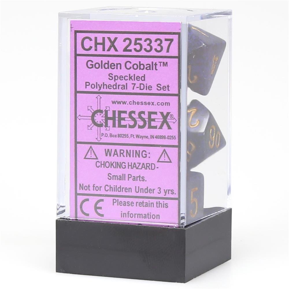 Chessex Speckled Golden Cobalt Dice Set CHX25337