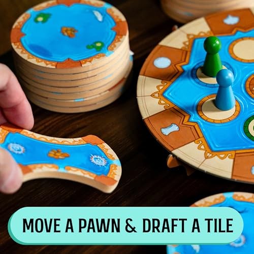 USAOPOLY Fountains Board Game, 1-5 Players, Strategy Tile-Laying