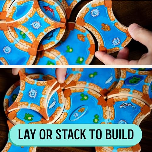 USAOPOLY Fountains Board Game, 1-5 Players, Strategy Tile-Laying