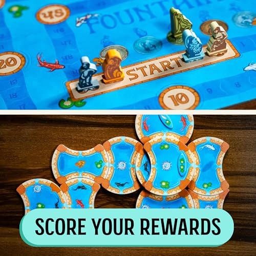 USAOPOLY Fountains Board Game, 1-5 Players, Strategy Tile-Laying