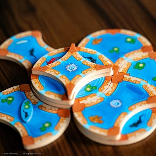 USAOPOLY Fountains Board Game, 1-5 Players, Strategy Tile-Laying