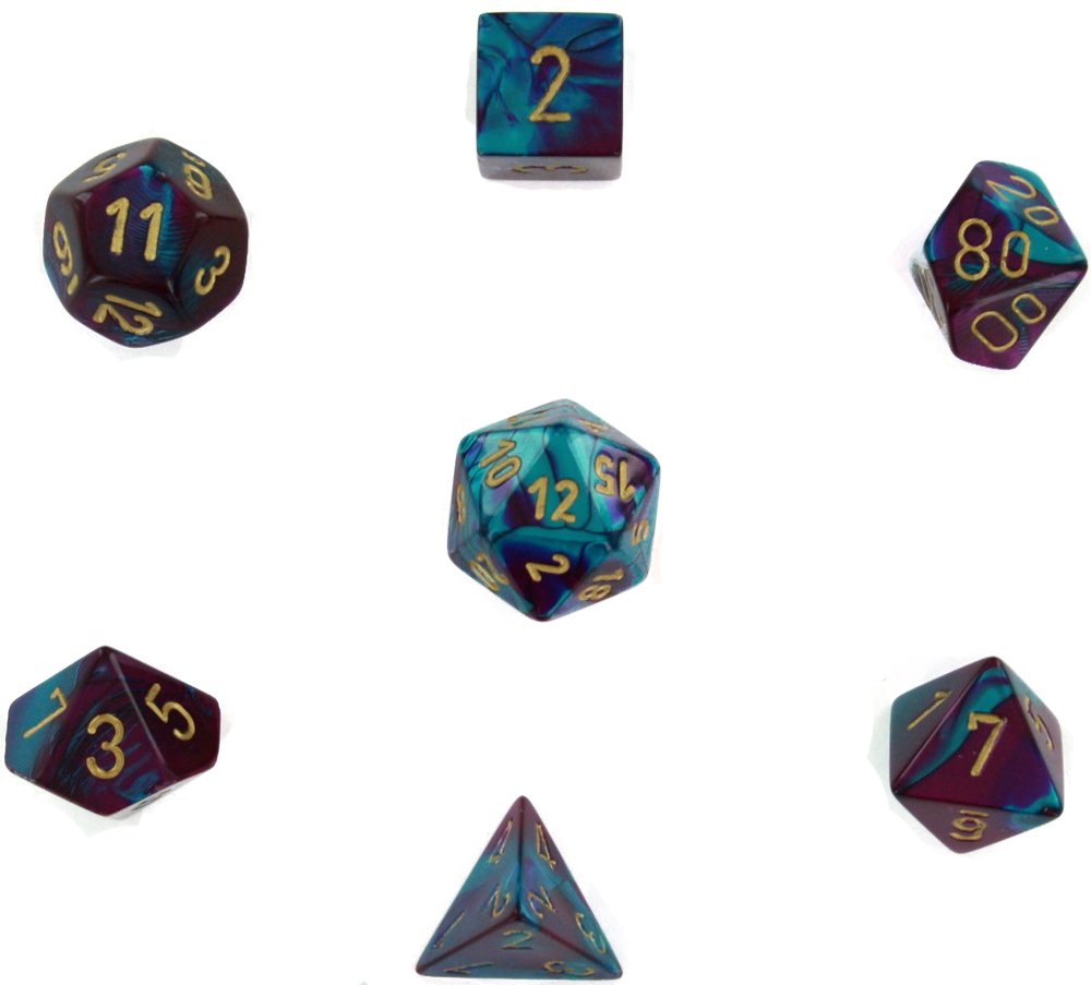 Chessex Gemini Purple-Teal Gold 7-Die Set One Size