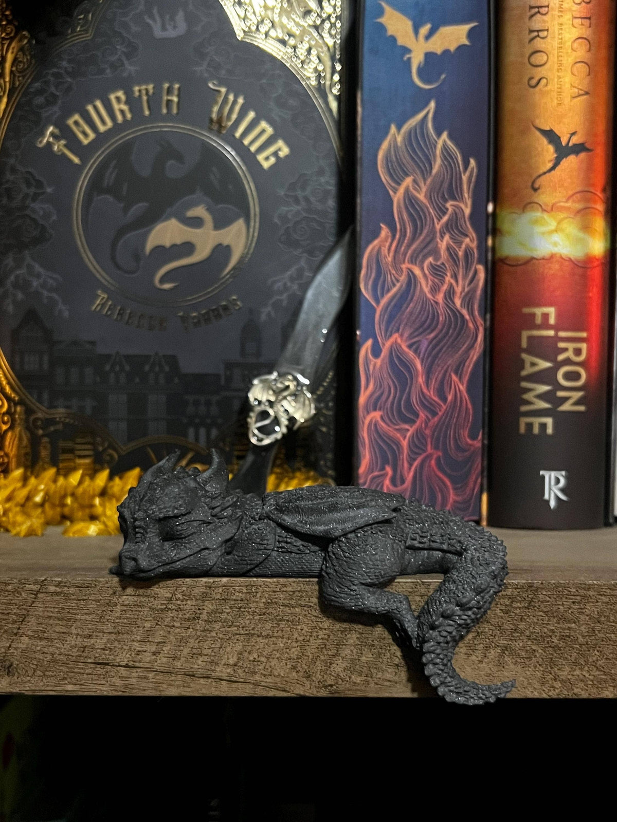 3D Printed Sleeping Dragon Figurine, Fantasy Decor