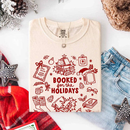Booked for the Holidays Comfort Colors T-Shirt