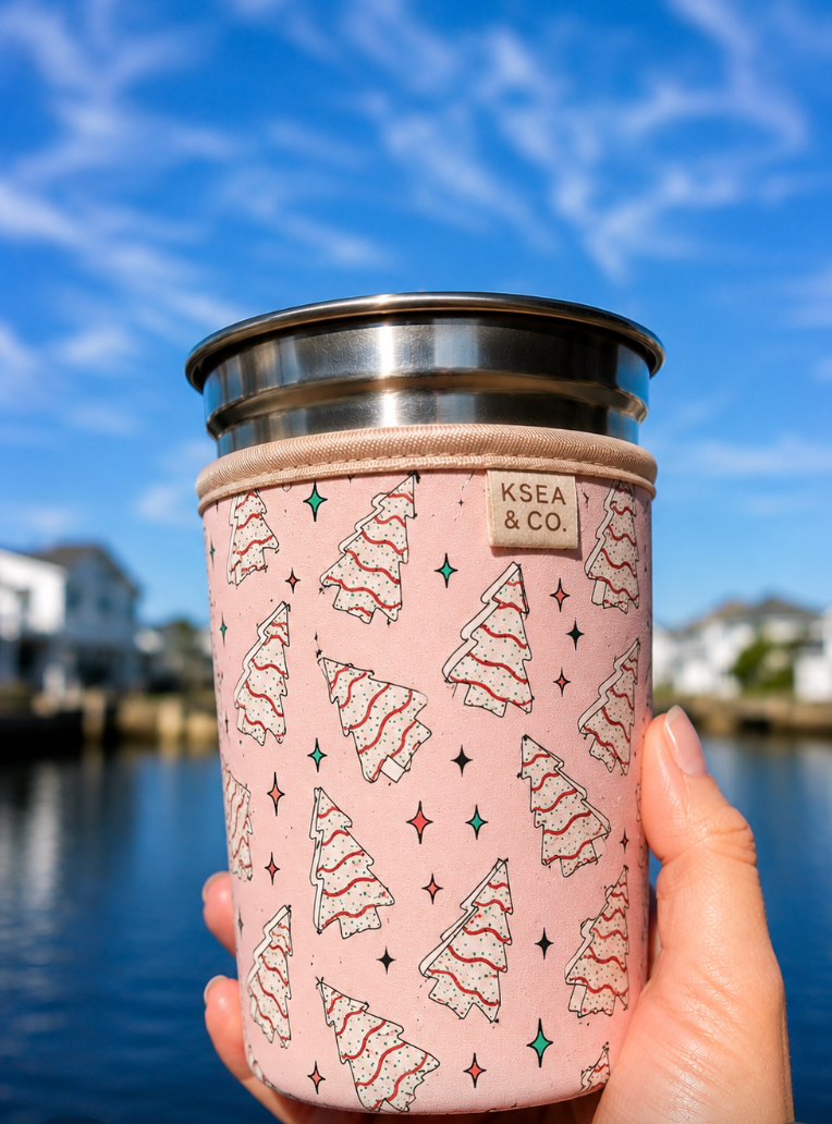 Christmas Tree Cakes Iced Coffee Drink Sleeve