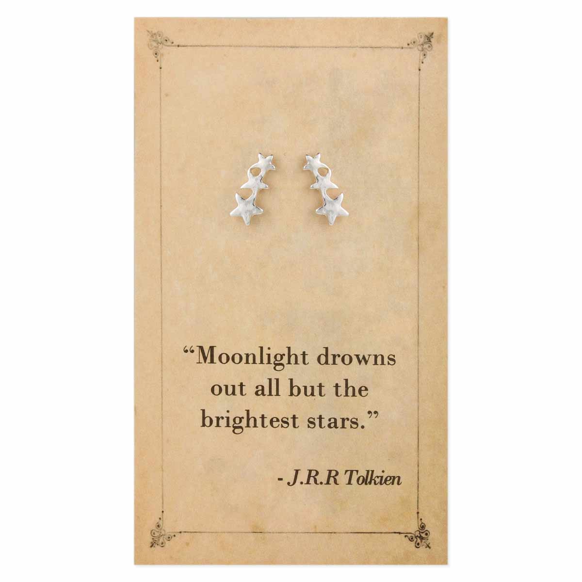 Literary Quotes Stars Post Earrings