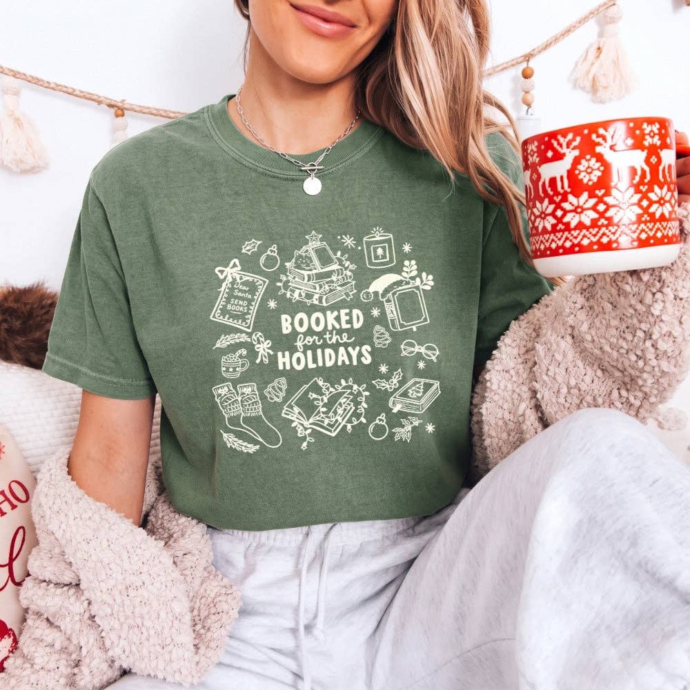 Booked for the Holidays Comfort Colors T-Shirt