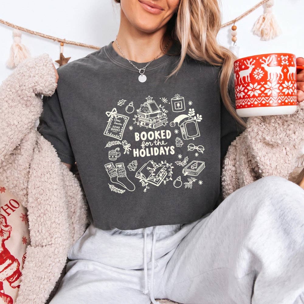 Booked for the Holidays Comfort Colors T-Shirt