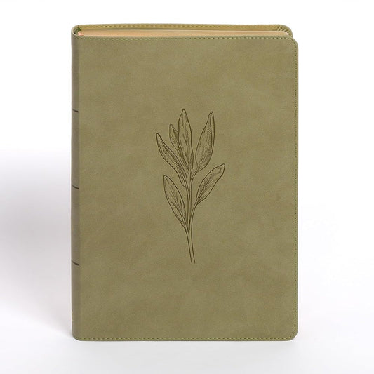 NASB Super Giant Print Reference Bible, Sage SuedeSoft LeatherTouch, Red Letter, Presentation Page, Sewn Binding, Footnotes, Full-Color Maps, Easy-to-Read Bible Karmina Type cover image