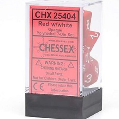 Chessex 7-Die Set Opaque Pink and White One Size