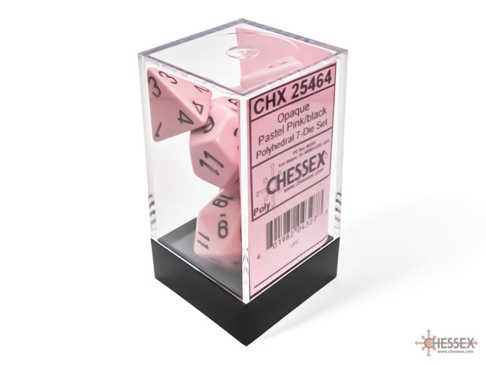Chessex 7-Die Set Opaque Pink and White One Size