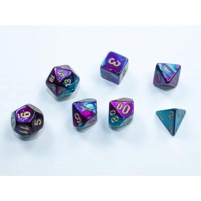 Chessex Gemini Mini Dice Set, Purple Teal Gold, 10mm