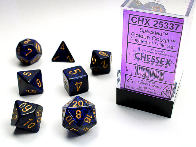 Chessex Speckled Golden Cobalt Dice Set CHX25337