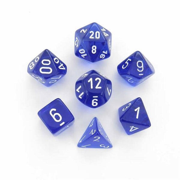 Chessex Translucent Smoke/Red Dice, 7pc Set Grey