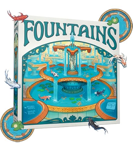 USAOPOLY Fountains Board Game, 1-5 Players, Strategy Tile-Laying