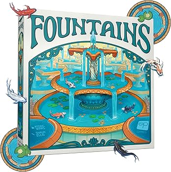 USAOPOLY Fountains Board Game, 1-5 Players, Strategy Tile-Laying