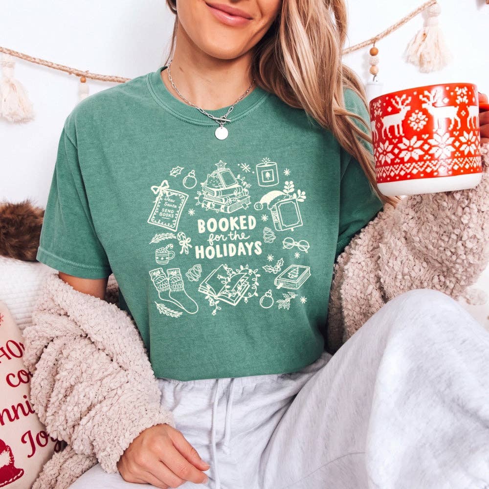 Booked for the Holidays Comfort Colors T-Shirt