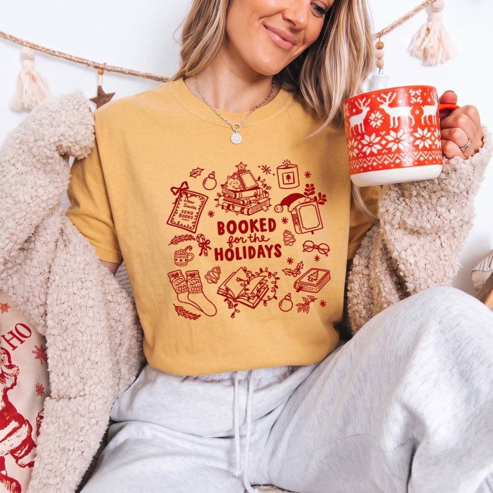 Booked for the Holidays Comfort Colors T-Shirt